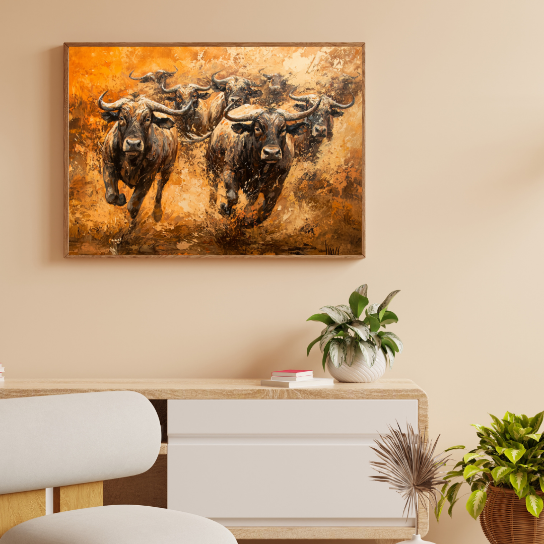 Buffalo Herd Canvas Print