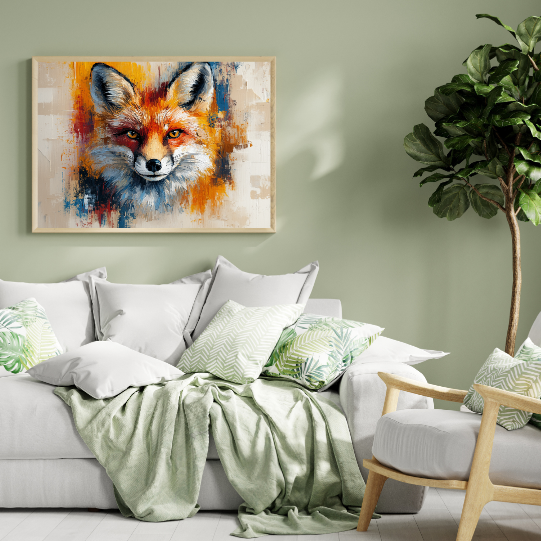 Aquarell-Fuchs-Leinwanddruck