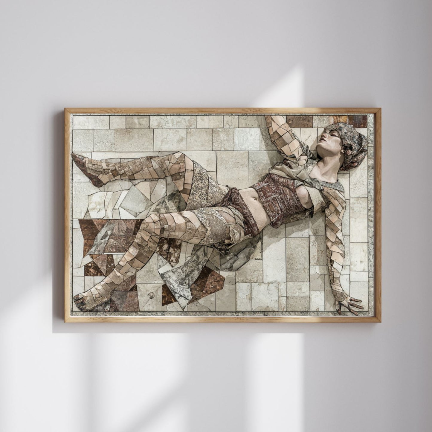 Fragmented Grace – Artistic Mosaic Woman Canvas