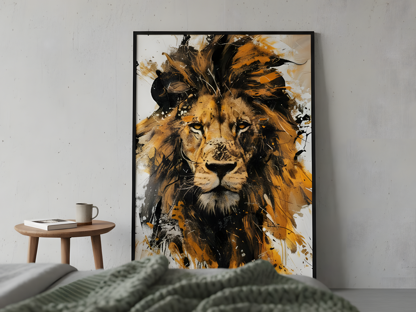 Majestätischer Löwe – Abstrakte Wildtier-Leinwand