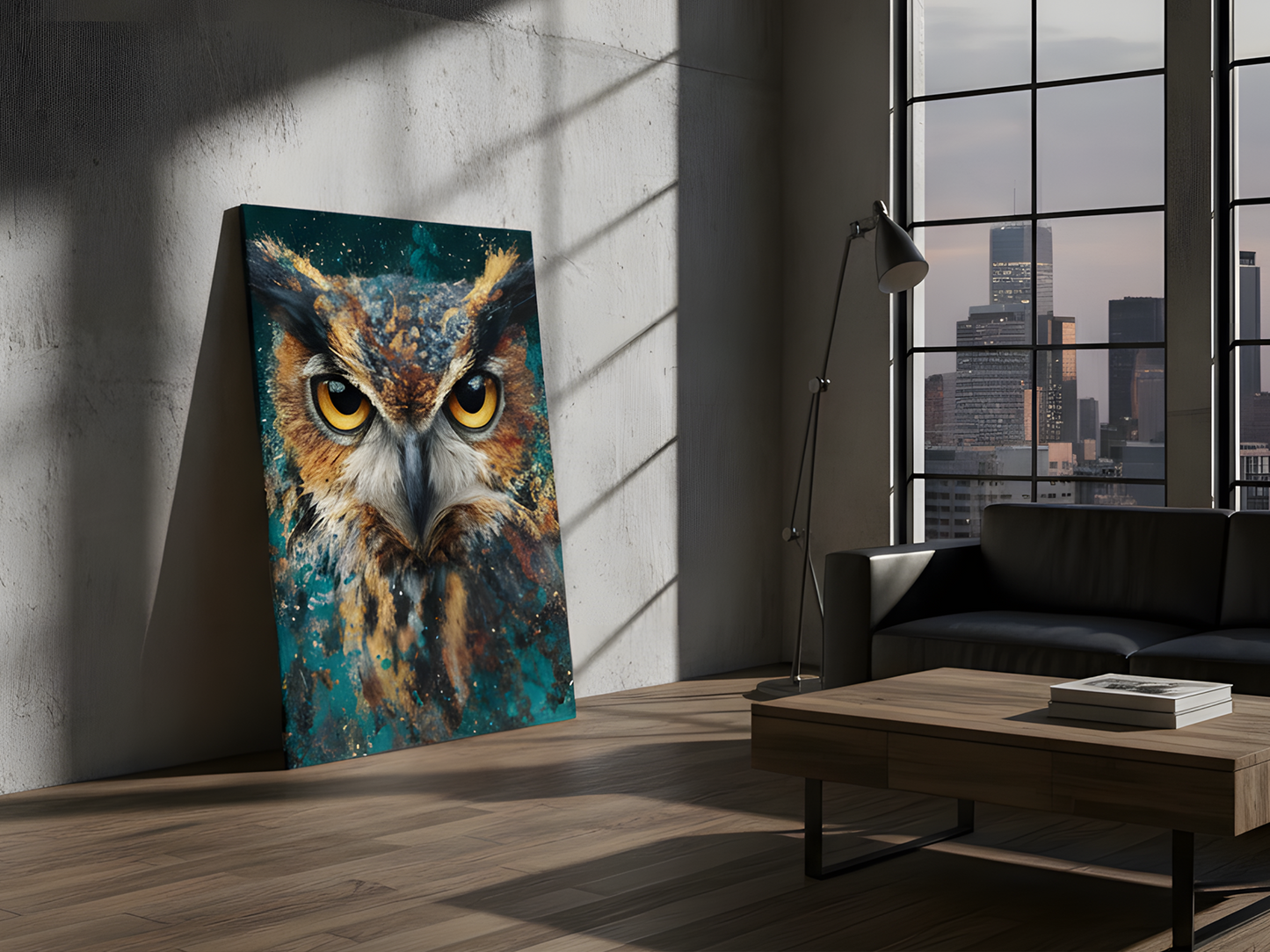 Majestic Owl – Abstract Wildlife Framed Canvas