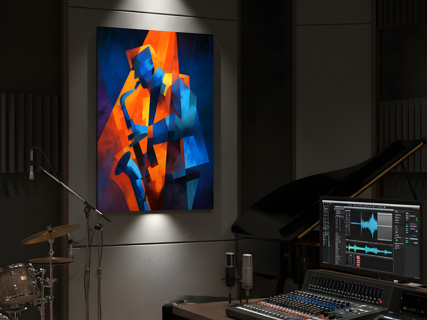 Abstract Saxophone Player