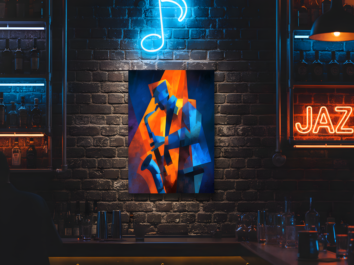 Abstract Saxophone Player