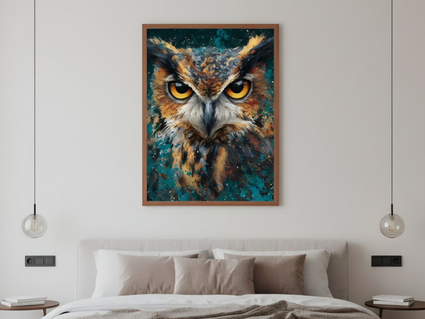 Majestic Owl – Abstract Wildlife Framed Canvas