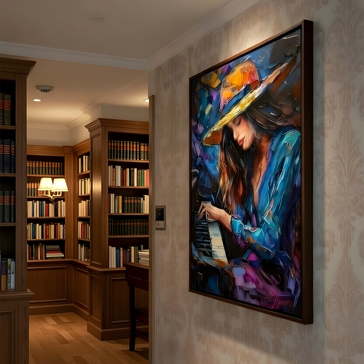 Midnight Melody – Expressive Piano Portrait Canvas