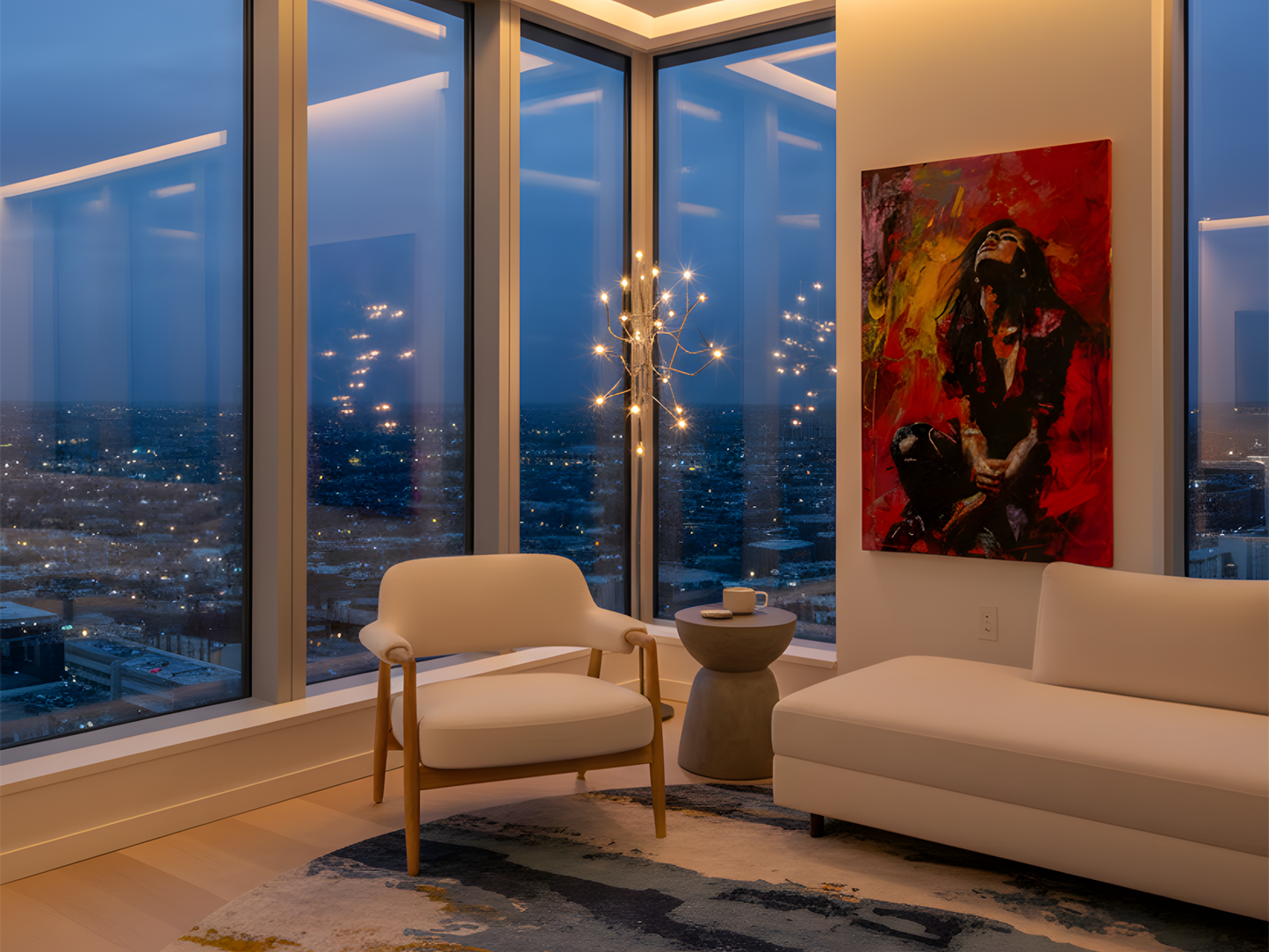 Electric Soul – Abstrakte rote expressionistische Leinwand