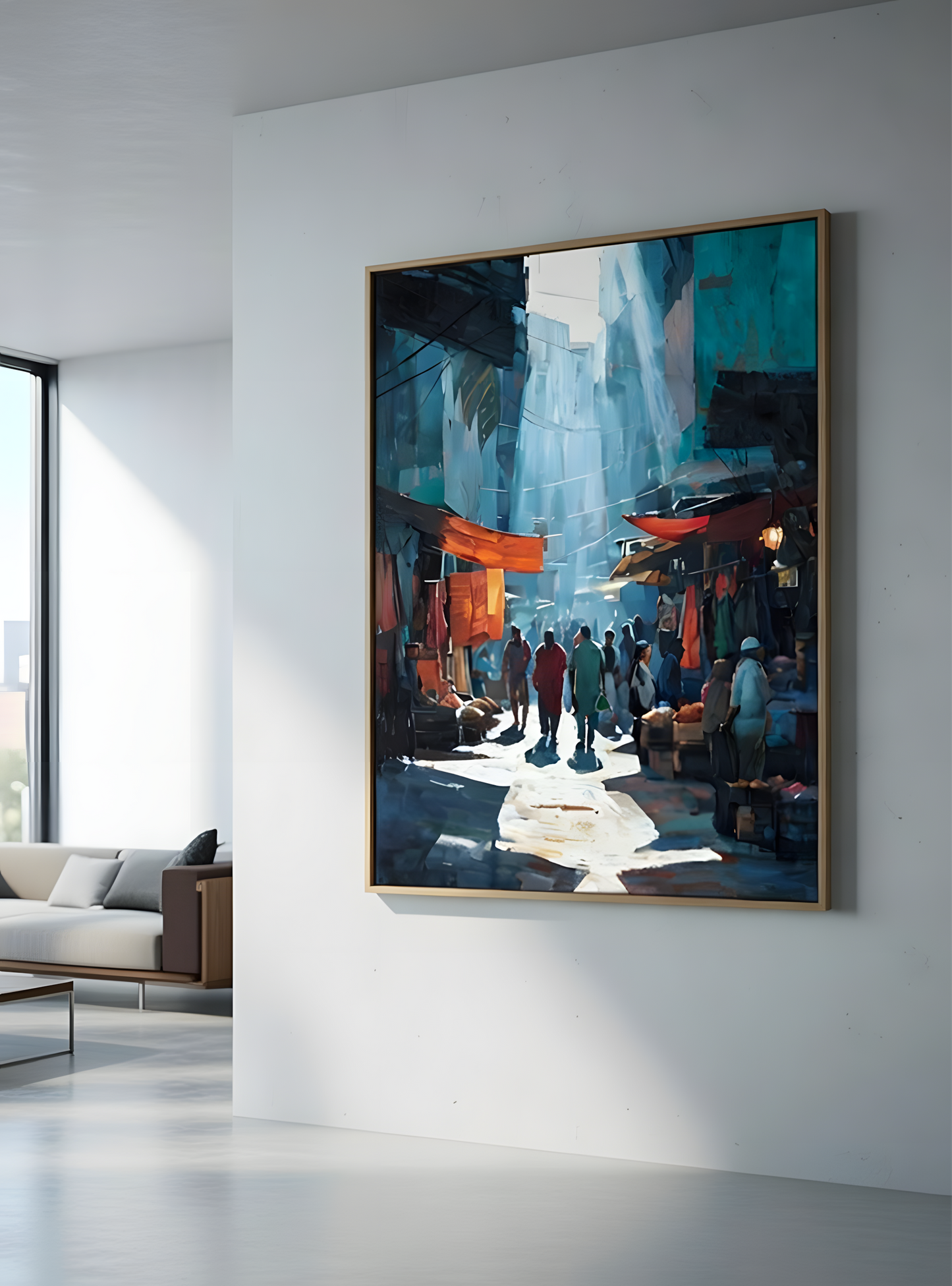 Marktlichtpassage – Urbane Straßen-Leinwandkunst