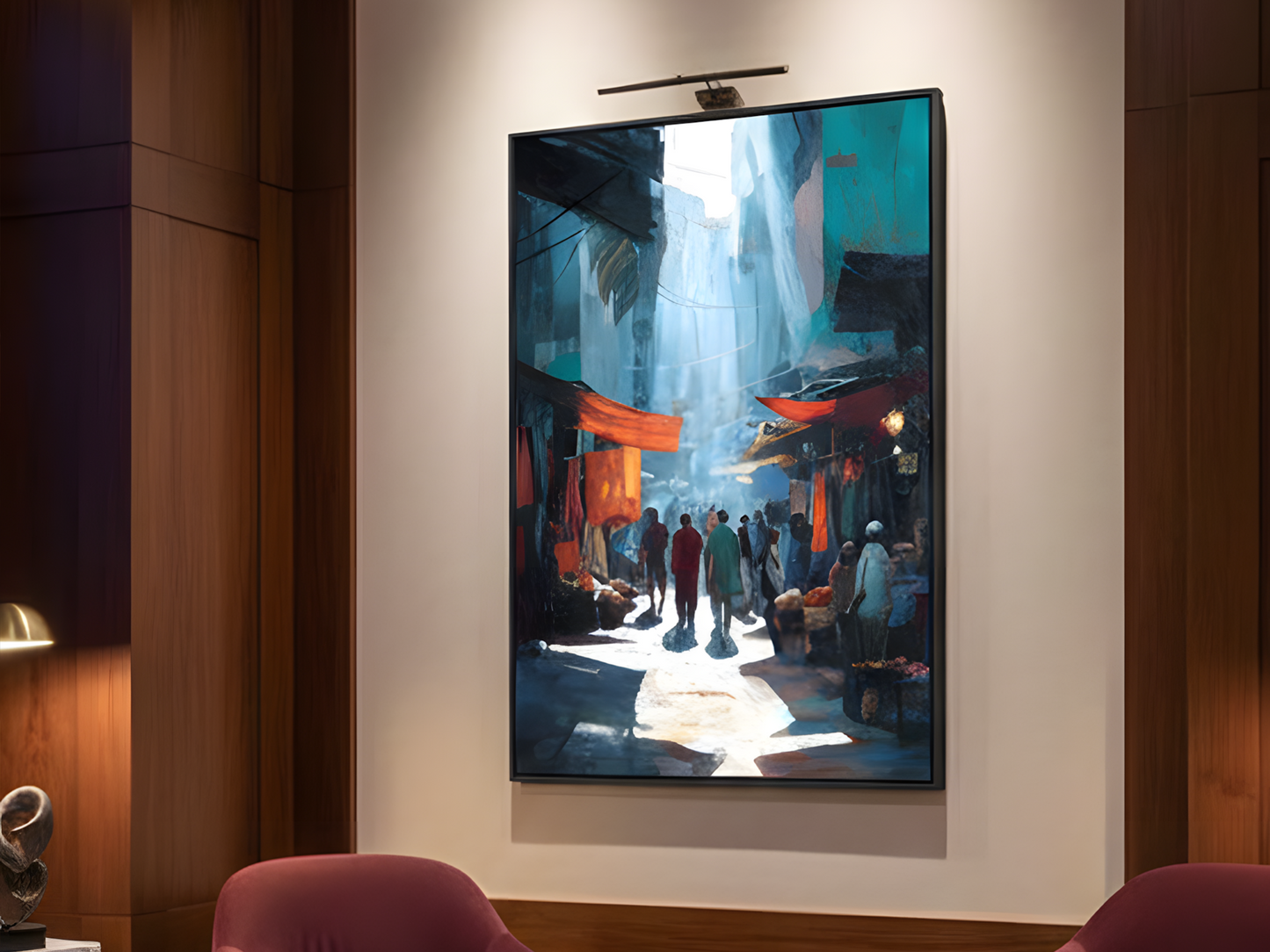 Marktlichtpassage – Urbane Straßen-Leinwandkunst